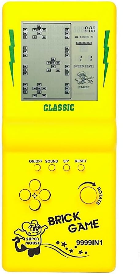 3.5-inch Large Screen Retro Brick Game Console, 80s/90s Building Block Game, Built-in 23 Classic Games