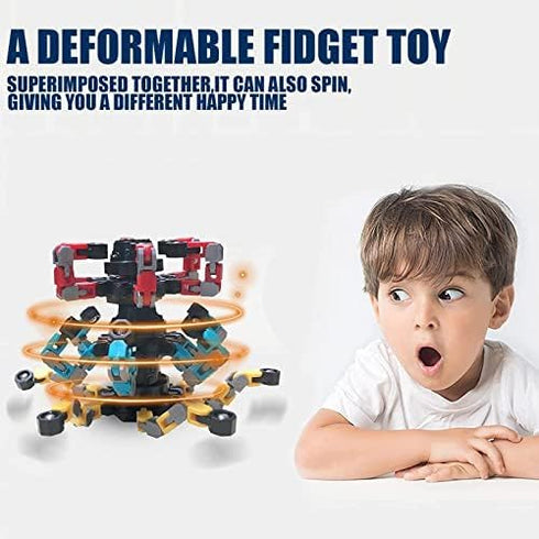 20PCS Transformable Fingertip Gyro Toy - Deformation Chain Robot Deformed Mechanical Spiral Twister for Kids Party