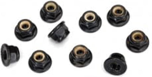 Traxxas 8347 4mm (10) Nuts Flanged Nylon Locking Serrated (Black)