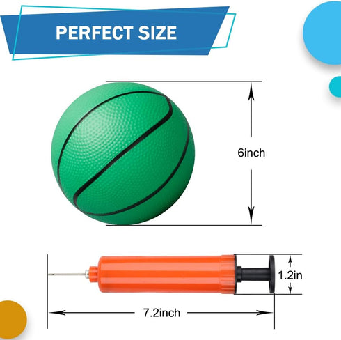 Amarlozn 6" Toddler Mini Basketball for Basketball Hoop, Small Inflatable Replacement Balls, 3 PCS Rainbow