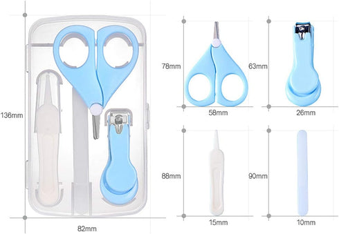 Magik 4-in-1 Set Baby Newborn Infant Toddler Grooming Kit Nail Clippers Scissor Nail File Tweezer (Pink)