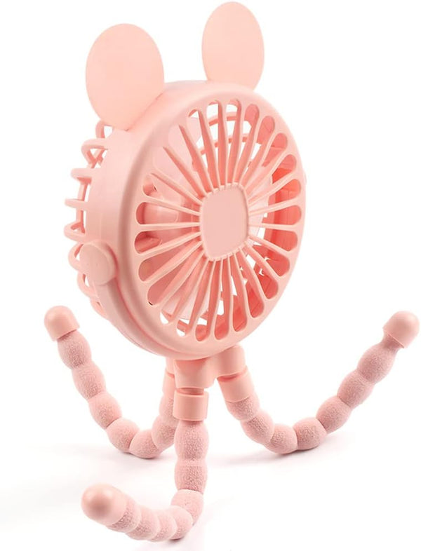 Keweis Stroller Fan - Mini Handheld Octopus With Flexible Tripod for Car Seat,