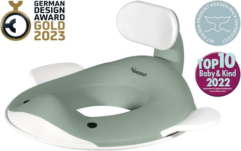 Kindsgut Whale Potty Training Seat for Toddlers Kids Toilet Seat with Backrest, Non-Slip, Fits Round & Oval Toilet