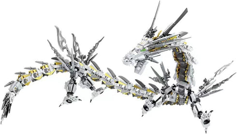 HONLANCH Dragon Series White Building Blocks Set (1485 Pieces) - Mechanical Hurricane Toys Gifts for Kids and Adults