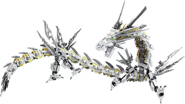 HONLANCH Dragon Series White Building Blocks Set (1485 Pieces) - Mechanical Hurricane Toys Gifts for Kids and Adults