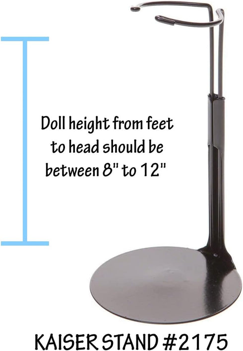 2175 8" 12" Kaiser Doll Stand - Black Doll Stand for to Dolls and Action Figures
