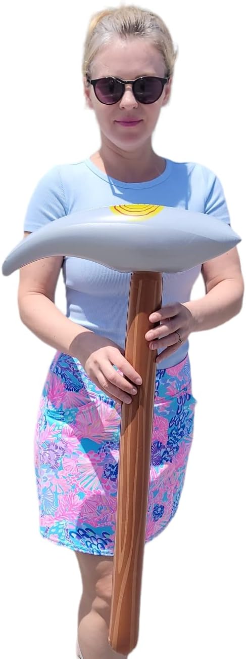 Inflatable Pick Axe (33") - Wood and Silver Color Toy for Kids Party Favors