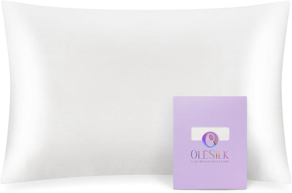 OLESILK Toddler 100% Mulberry Silk Pillowcase - Breathable Soft Smooth for Nursery Kids Night Sleeping, Ivory, 13"x18"