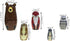 Kakeah Set 5 Nesting Dolls-Brown Cartoon Owl Bear Fox Raccoon Russian Nesting Dolls Wooden Matryoshka Doll Handmade