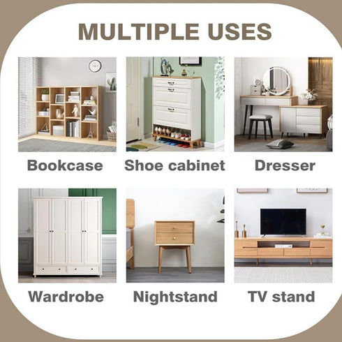 Anti Tip Furniture Anchors for Baby Pet Proofing, White Furniture Wall Anchor for Dresser Bookshelf Safety