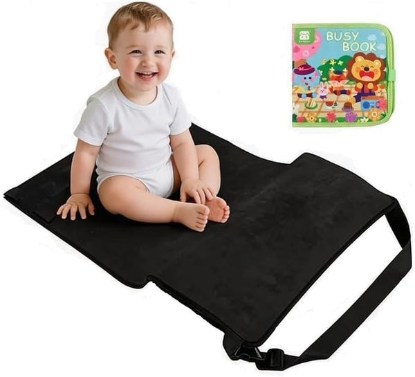 SkyCradleNap Toddler Airplane Bed with Cloth Book, Portable Airplane Seat Extender Travel Bed