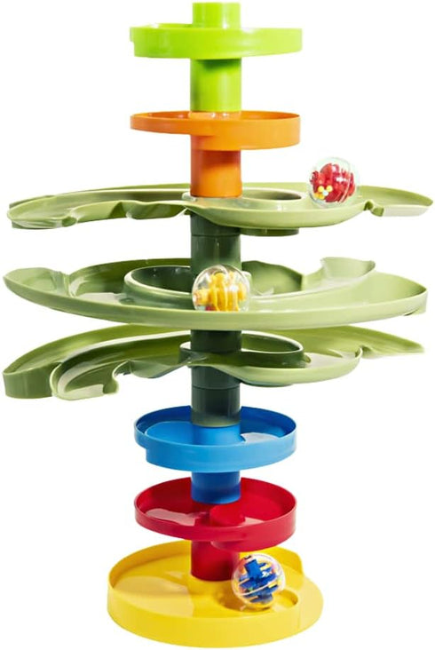 2-Way 9M+ WEofferwhatYOUwant Ball Drop Montessori STEM Ball Tower Toy for Toddlers | Dual Ramp Design, Expandable Green