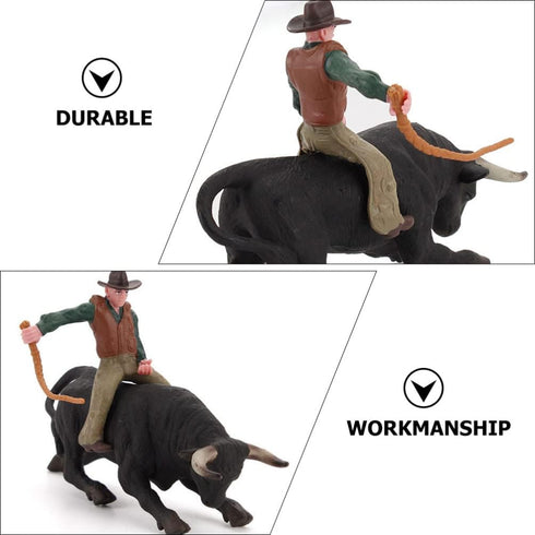 Desktop Cowboy Sculpture Set, Fake Wild West Cowboys Figurines Model Farm Toys for Christmas Birthday