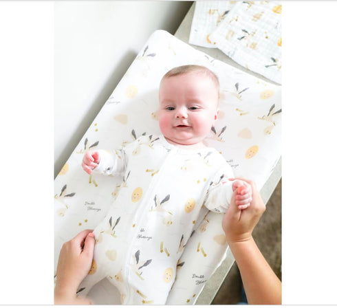 Twoborn 32"/34''x16" Twins Diaper Changing Pad Cover - Ultra Soft Jersey Knit Cotton for Baby Boys or Girls Unisex