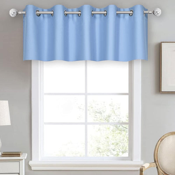 DECOVSUN Light Sky Blue Valances for Windows, 70X18 Inches Blackout Thermal Insulated Valance with Grommet Top