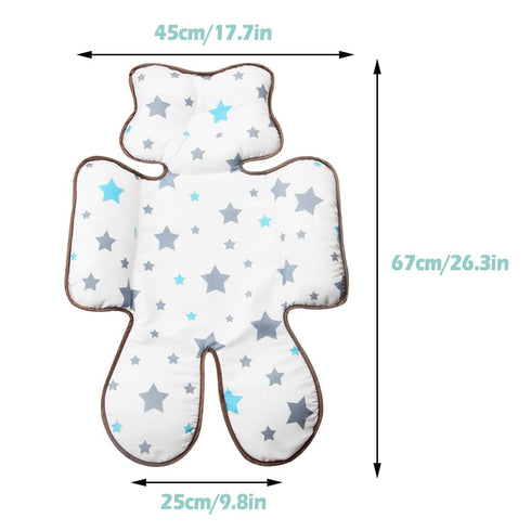 KAKIBLIN Toddler Head and Body Support Pillow for Car Seats and Strollers - Gray Star Design