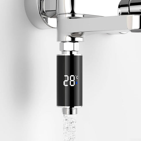 Minhe 0C99C 92 mm Digital Shower Water Thermometer with LED Display, Range, Colour-Coded Safety Indicator