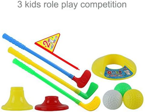 Plastic Golf Clubs, Educational Golf Toys Sets for Toddlers Kids, Outdoor Indoor Sports Golf Game Toys for Boys & Girls