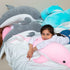 Giant Dolphin Stuffed Animal Plush Pillow, Soft Whale Hugging Pillow for Children Girls (Gray, 120cm/47.24inch)