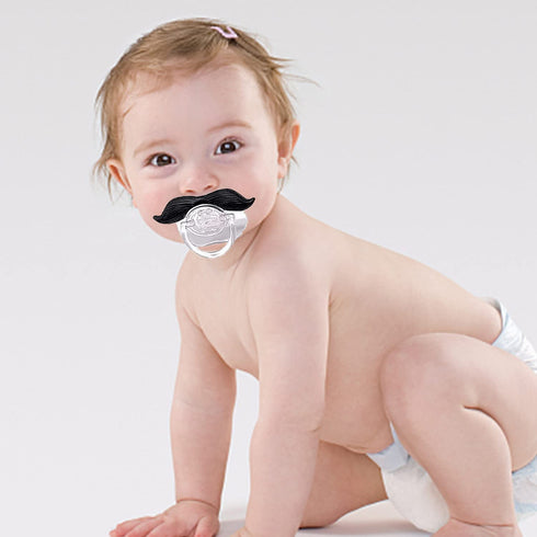 AUSTUFF 6PCs Funny Pacifier Infant Cute Kissable Lips and Gentleman Mustache Soft Silicone Design for Babies