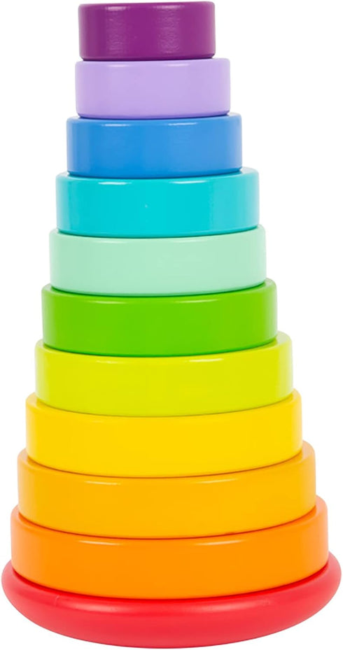 Wooden Large Rainbow Stacking Tower by Small Foot, Classic Educational Game for Toddlers, Ages 18+ Months
