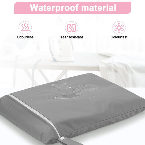 AOOSA 2PCS Swimming Wet Bags, Reusable Cloth Diaper Bags with Handle and Zipper, Lightweight Waterproof Travel Laundry
