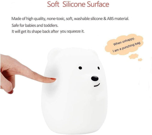 Bear Night Lights for Kids, Bedside Lamp for Nursery, Adjustable Brightness, Eye Caring, Gifts for Children