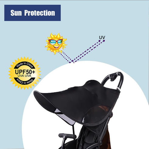 Baby Stroller Sun Shade Cover Universal Stroller Canopy Awning UV Protection Sun Cover for Car Seat Pram Pushchair Sun Shade Baby Buggy Sun Shield Foldable Removable