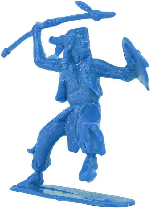 60 PCS Various Pose Cowboy Indian Toy Figures for Kids, Native American Miniature Kit 144 ct 2inch - 3inch (Blue)