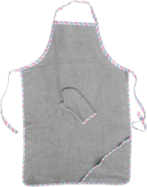 Topwon Apron Baby Bath Towel Fleece Baby Washcloth with Bathing Glove Extra