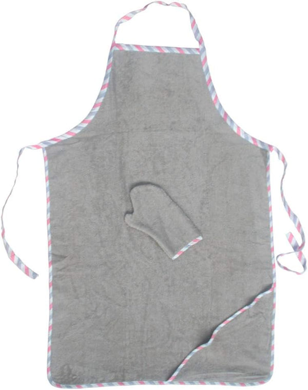 Topwon Apron Baby Bath Towel Fleece Baby Washcloth with Bathing Glove Extra