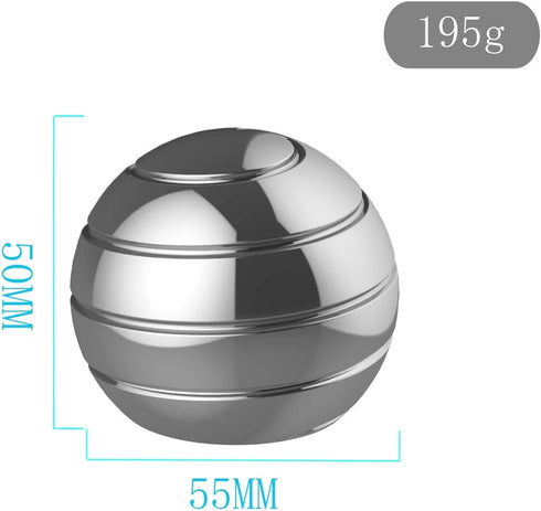 Kinetic Desk Toys for Adults - 2.17'' Optical Illusion Fidget Office Toys, Stress Reliever for Adults (Silver)