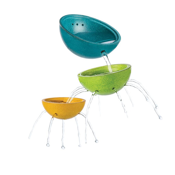 PlanToys Fountain Bowl Set for Bath and Water Play Toy (5714), Eco-Friendly PlanWood, Rubberwood