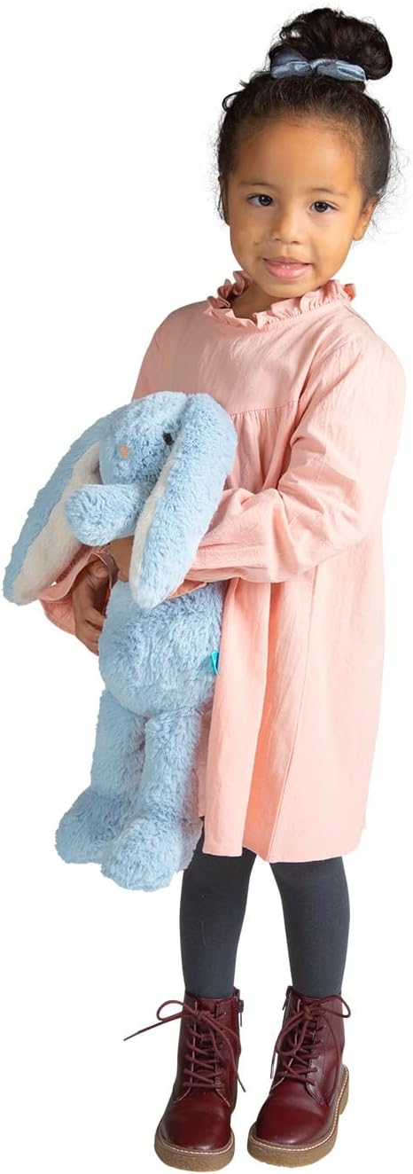 12" Manhattan Toy River The Blue & Light Apricot Snuggle Bunnies Stuffed Animal with Embroidered Accents
