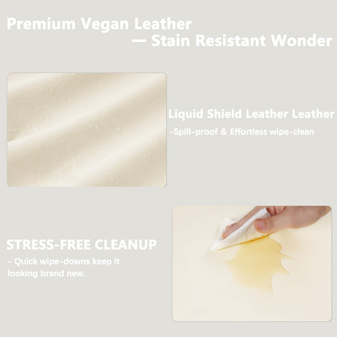 Navari 31"X 16" Vegan Leather Changing Pad Cover with Zipper - - Waterproof Wipeable, Extra Thick & Portable & Non-Slip