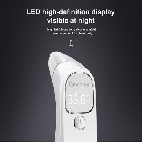 Berrcom Forehead and Ear Thermometer for Adults and Kids, Digital Infrared Touchless Medical Thermometer with LED