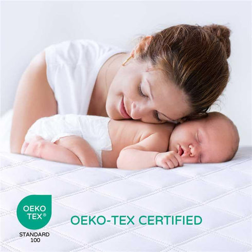2 Pack, 38"X24" Yoofoss Waterproof Mini Crib Mattress Protector Quilted Mattress Pad Cover Soft and Breathable, Machine