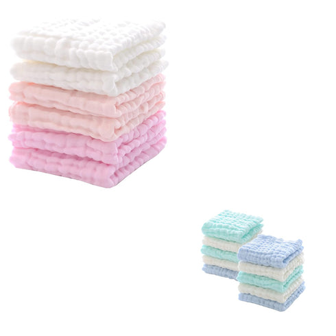 MUKIN Baby Washcloths and Burp Cloths,16 Pack,12x12 Inches,(Pink,Green,Blue,White)