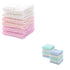 MUKIN Baby Washcloths and Burp Cloths,16 Pack,12x12 Inches,(Pink,Green,Blue,White)