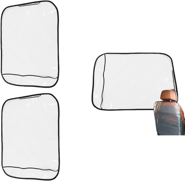 YehVeh 3 Pack Seat Back Protector Clear Plastic Back Seat Cover Waterproof Kick