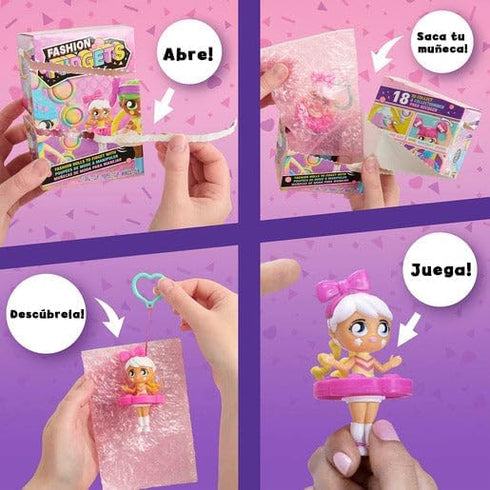 Fashion Fidgets Sensory Toy Dolls, Push Pop Fidget Toy, Includes 1 Mystery Doll for Kids Anxiety Relief
