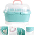 Kisangel Bottle Storage Box with Drain Shelf Durable Organizer for Bottles Pacifiers Tableware Ergonomic Handle for Boy