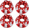 VGEBY 4pcs RC Hex Nuts, M4 Carving Hexagonal Nuts Aluminum Alloy for D3 D4 1/10 RC Car (Red)