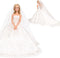 BARWA Wedding Dress with Veil White Princess Evening Party Clothes Wears Dress