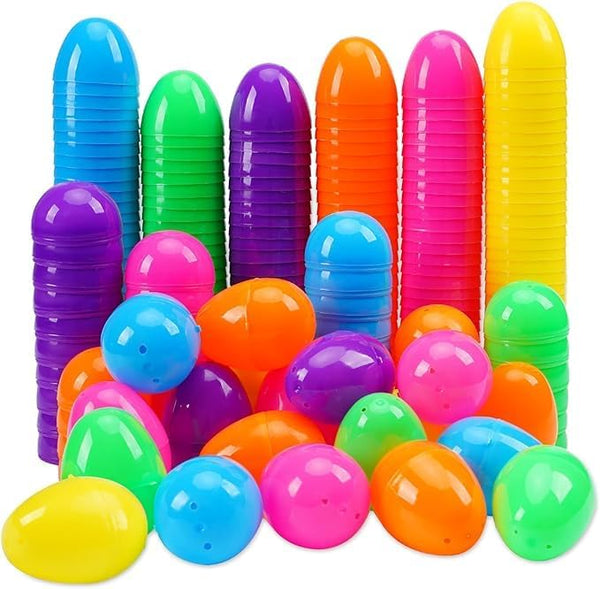 Abakuku 500 Pcs Easter Eggs,2.35" Assorted Bright Colors Plastic Easter Eggs for Easter