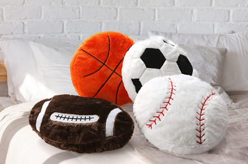 XIZHI 13.8 Inches Football Plush Pillow Toy, Soft Stuffed Sports Cushion for Kids, Sofa Bedroom Decoration (Yellow)