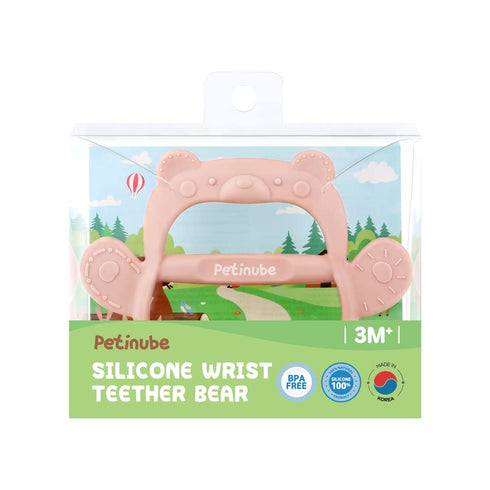 3+ Pack 1) Baby Wrist Silicone Teether Soothing Pacifier for Infants Months Babies Made in Korea Anti-Dropping
