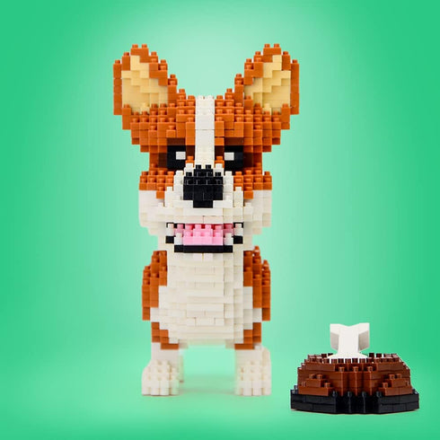 Ulanlan Adult Building Sets, Corgi Micro Bricks Dog Toy, 1380 Pieces for Dog Lovers