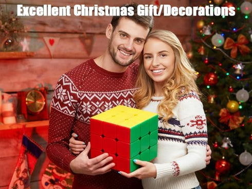18CM 3x3 3D Giant Magic Cube, Big Speed Cube Color-Matching Sensory Puzzle Box Super Large Birthday Christmas Stocking