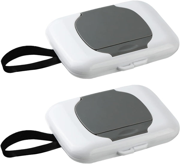 PandaEar 2 Pack Portable Baby Wipes Dispenser | Refillable Wet Wipe Case